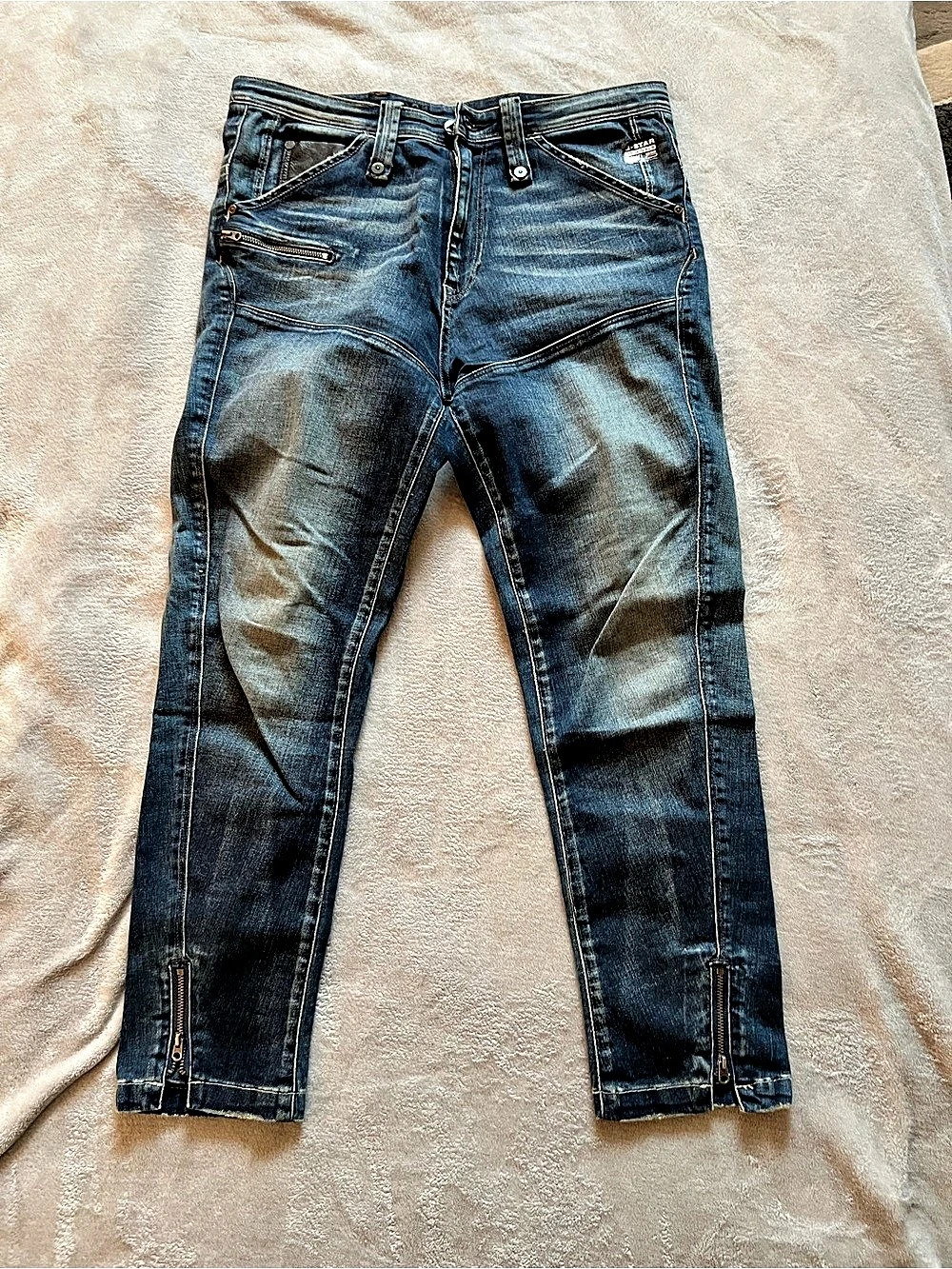 G-Star RAW Arc 3D Low Boyfriend Skinny Jeans Blue Waist 27